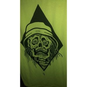 Neon Green Sketchy Tank graphic tee